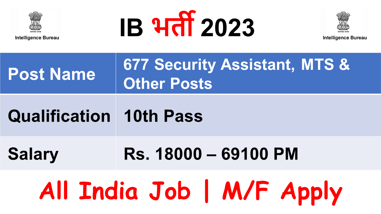 IB Recruitment 2023